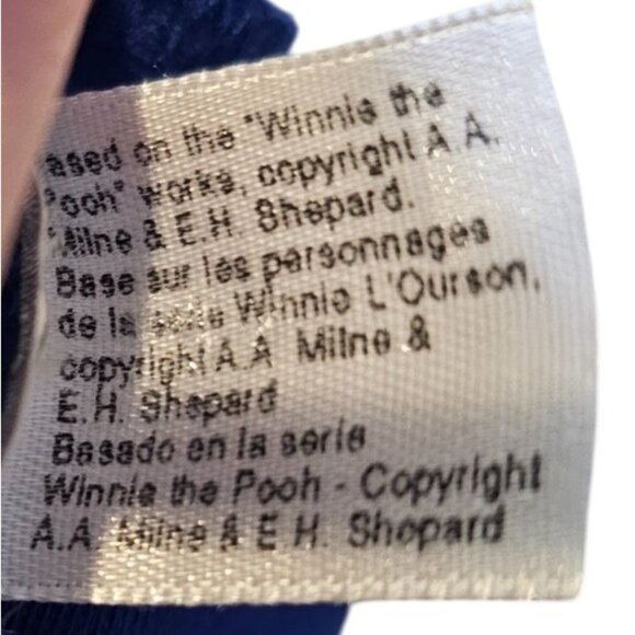 Disney Winnie The Pooh VTG Embroidered Turtleneck Shirt Blue Long Sleeve Sz L - Picture 12 of 13